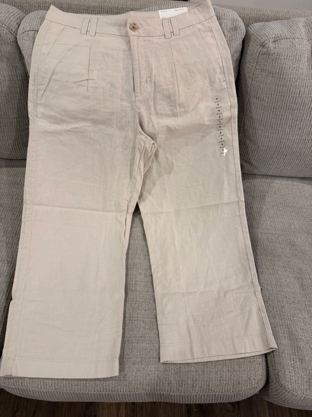 American eagle Light Beige Linen-Cotton Wide Leg Pants